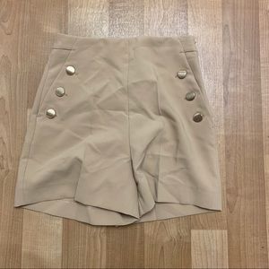 Zara High Waisted Tan Shorts